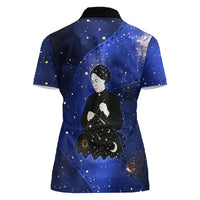 Harriet Powers Women Polo Shirt African American History - Galaxy Celestial Starry Night - Folk Art Quilter