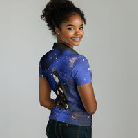 Harriet Powers Women Polo Shirt African American History - Galaxy Celestial Starry Night - Folk Art Quilter