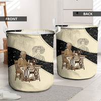 Harriet Powers Celestial Mystery Laundry Basket Vintage Line Art - African American Folk Quilt Pattern