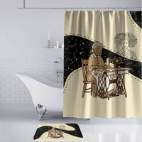 Harriet Powers Celestial Mystery Bathroom Set Vintage Line Art - African American Folk Quilt Pattern