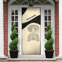Harriet Powers Celestial Mystery Door Cover Vintage Line Art - African American Folk Quilt Pattern