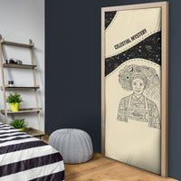 Harriet Powers Celestial Mystery Door Cover Vintage Line Art - African American Folk Quilt Pattern