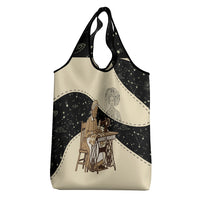 Harriet Powers Celestial Mystery Grocery Bag Vintage Line Art - African American Folk Quilt Pattern