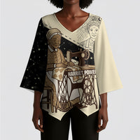 Harriet Powers Celestial Mystery Kimono Sleeve Blouse Vintage Line Art - African American Folk Quilt Pattern