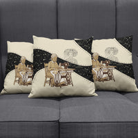 Harriet Powers Celestial Mystery Pillow Cover Vintage Line Art - African American Folk Quilt Pattern