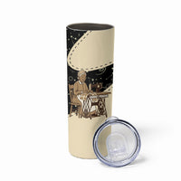 Harriet Powers Celestial Mystery Skinny Tumbler Vintage Line Art - African American Folk Quilt Pattern