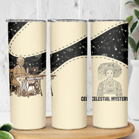 Harriet Powers Celestial Mystery Skinny Tumbler Vintage Line Art - African American Folk Quilt Pattern