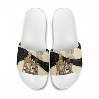 Harriet Powers Celestial Mystery Slide Sandals Vintage Line Art - African American Folk Quilt Pattern