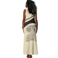 Harriet Powers Celestial Mystery Tank Maxi Dress Vintage Line Art - African American Folk Quilt Pattern