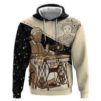 Harriet Powers Celestial Mystery Zip Hoodie Vintage Line Art - African American Folk Quilt Pattern