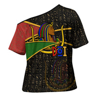 Daughters Of Isis Cross Shoulder Shirt Ancient Egyptian Queen Hieroglyphic Art