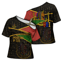 Daughters Of Isis Cross Shoulder Shirt Ancient Egyptian Queen Hieroglyphic Art