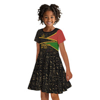 Daughters Of Isis Kid Short Sleeve Dress Ancient Egyptian Queen Hieroglyphic Art