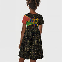 Daughters Of Isis Kid Short Sleeve Dress Ancient Egyptian Queen Hieroglyphic Art
