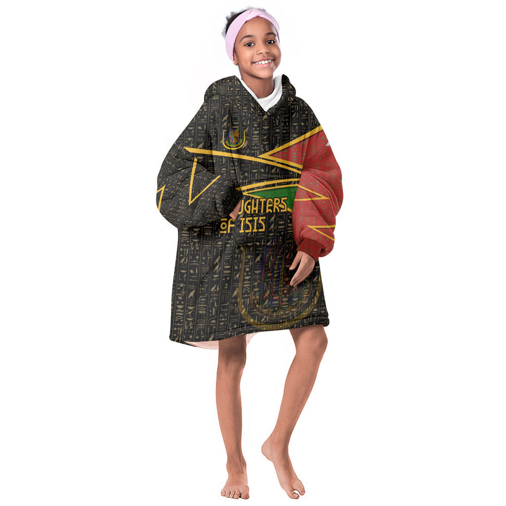 Daughters Of Isis Kid Wearable Blanket Hoodie Ancient Egyptian Queen Hieroglyphic Art