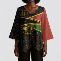 Daughters Of Isis Kimono Sleeve Blouse Ancient Egyptian Queen Hieroglyphic Art