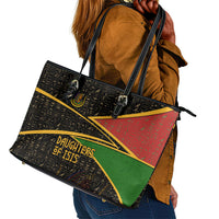 Daughters Of Isis Leather Tote Bag Ancient Egyptian Queen Hieroglyphic Art