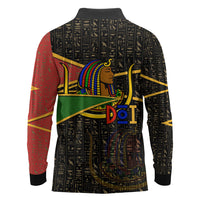 Daughters Of Isis Long Sleeve Polo Shirt Ancient Egyptian Queen Hieroglyphic Art