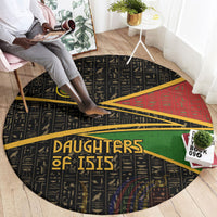 Daughters Of Isis Round Carpet Ancient Egyptian Queen Hieroglyphic Art