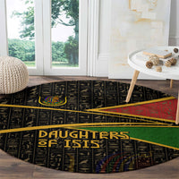 Daughters Of Isis Round Carpet Ancient Egyptian Queen Hieroglyphic Art