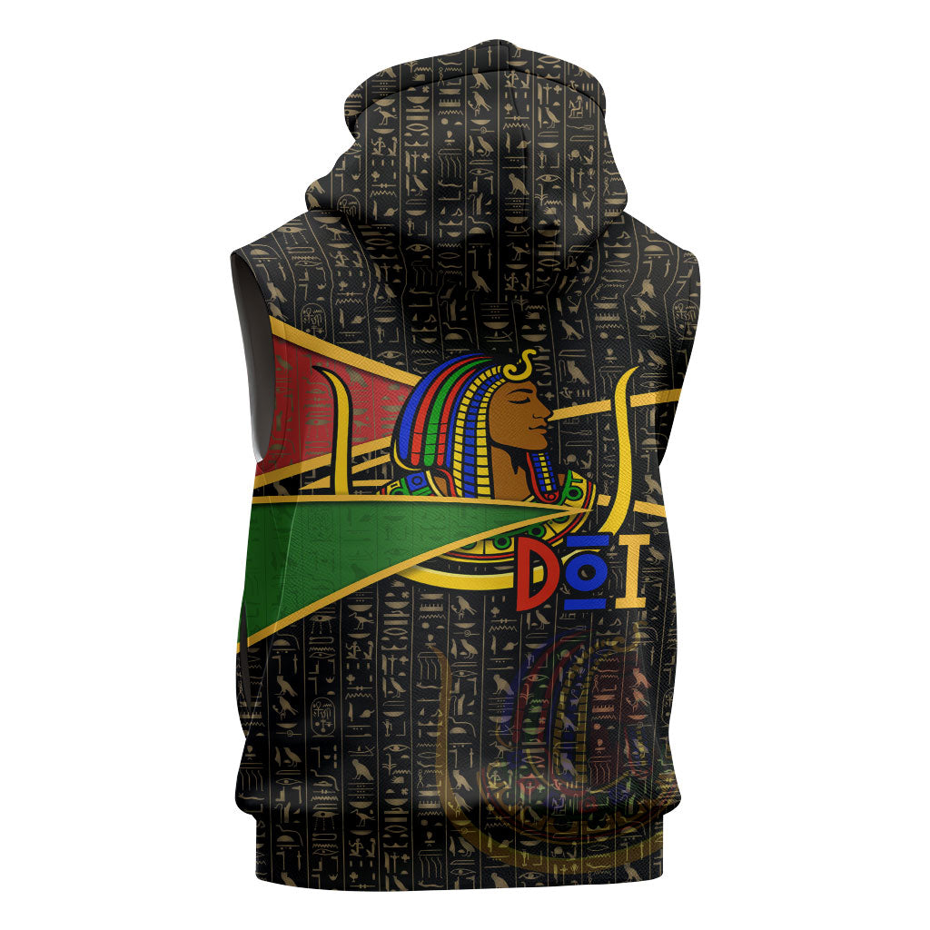 Daughters Of Isis Sleeveless Hoodie Ancient Egyptian Queen Hieroglyphic Art