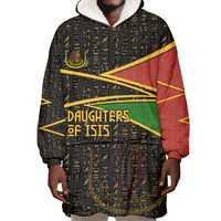 Daughters Of Isis Wearable Blanket Hoodie Ancient Egyptian Queen Hieroglyphic Art