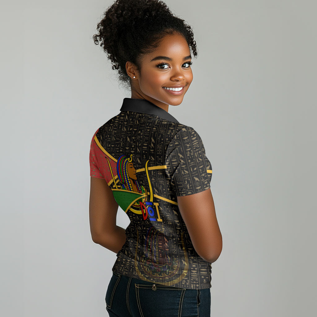 Daughters Of Isis Women Polo Shirt Ancient Egyptian Queen Hieroglyphic Art