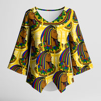 Personalized Daughters Of Isis Kimono Sleeve Blouse Ancient Egyptian Goddess Pharaoh