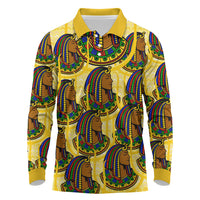 Personalized Daughters Of Isis Long Sleeve Polo Shirt Ancient Egyptian Goddess Pharaoh