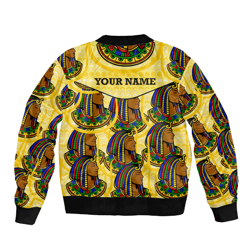 Personalized Daughters Of Isis Sleeve Zip Bomber Jacket Ancient Egyptian Goddess Pharaoh