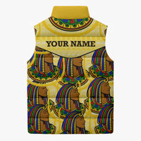 Personalized Daughters Of Isis Sleeveless Puffer Jacket Ancient Egyptian Goddess Pharaoh
