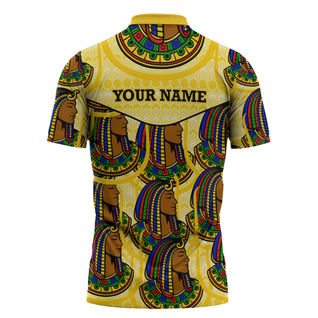 Personalized Daughters Of Isis Zipper Polo Shirt Ancient Egyptian Goddess Pharaoh