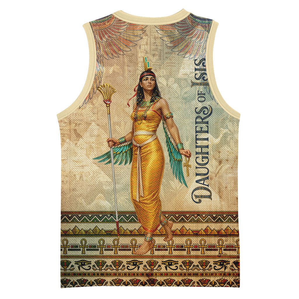 Daughters Of Isis Basketball Jersey Eye Of Horus Ancient Egyptian Goddess - Vintage Parchment Art