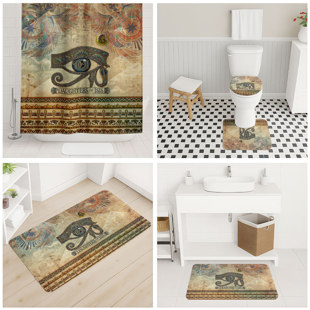 Daughters Of Isis Bathroom Set Eye Of Horus Ancient Egyptian Goddess - Vintage Parchment Art