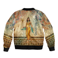 Daughters Of Isis Bomber Jacket Eye Of Horus Ancient Egyptian Goddess - Vintage Parchment Art