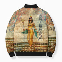 Daughters Of Isis Bomber Puffer Jacket Eye Of Horus Ancient Egyptian Goddess - Vintage Parchment Art