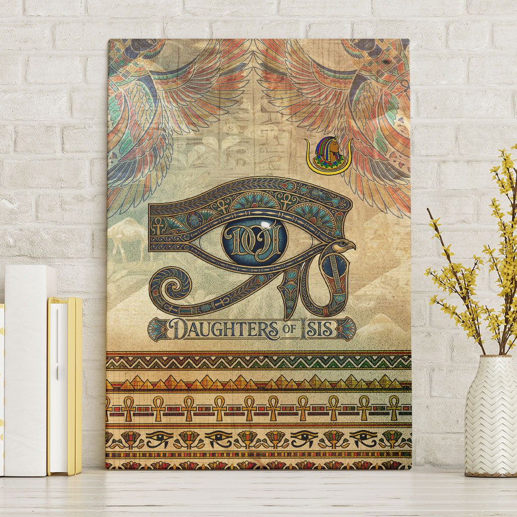Daughters Of Isis Canvas Wall Art Eye Of Horus Ancient Egyptian Goddess - Vintage Parchment Art