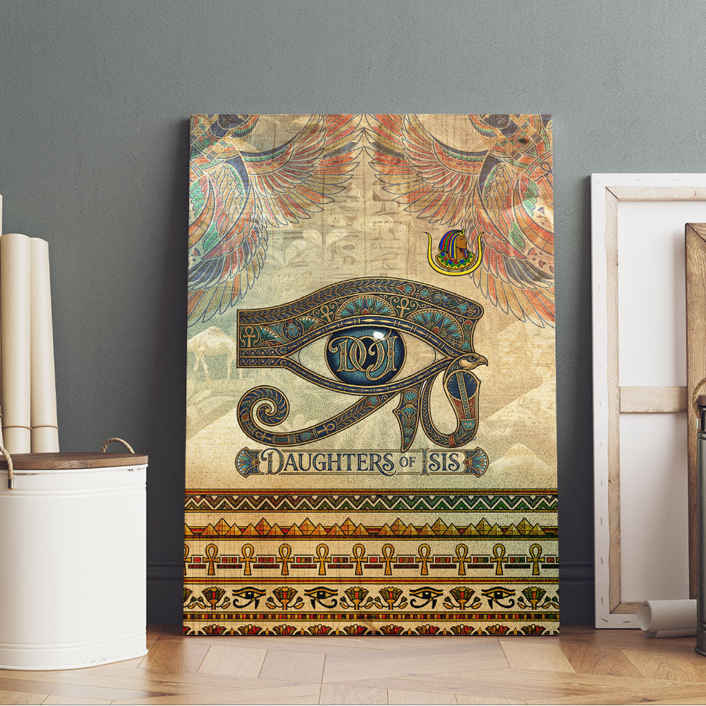 Daughters Of Isis Canvas Wall Art Eye Of Horus Ancient Egyptian Goddess - Vintage Parchment Art