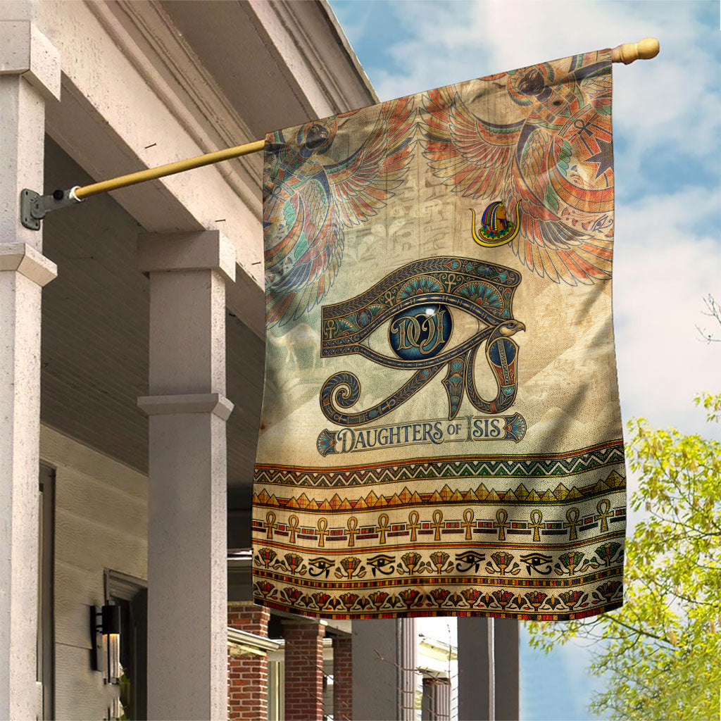 Daughters Of Isis Garden Flag Eye Of Horus Ancient Egyptian Goddess - Vintage Parchment Art