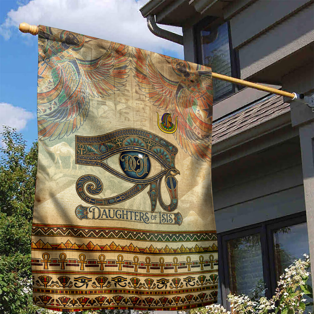 Daughters Of Isis Garden Flag Eye Of Horus Ancient Egyptian Goddess - Vintage Parchment Art