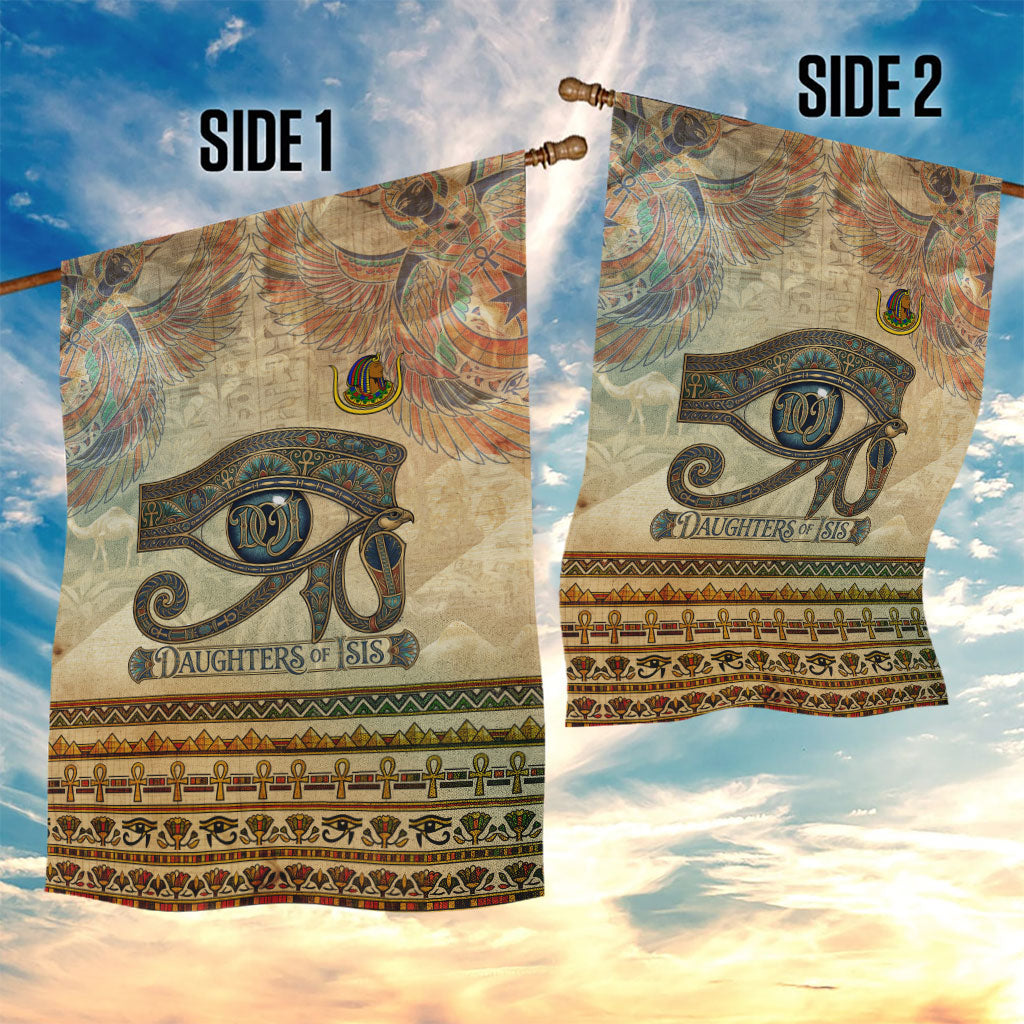 Daughters Of Isis Garden Flag Eye Of Horus Ancient Egyptian Goddess - Vintage Parchment Art