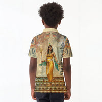 Daughters Of Isis Kid Polo Shirt Eye Of Horus Ancient Egyptian Goddess - Vintage Parchment Art