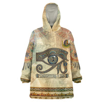 Daughters Of Isis Kid Wearable Blanket Hoodie Eye Of Horus Ancient Egyptian Goddess - Vintage Parchment Art