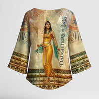 Daughters Of Isis Kimono Sleeve Blouse Eye Of Horus Ancient Egyptian Goddess - Vintage Parchment Art