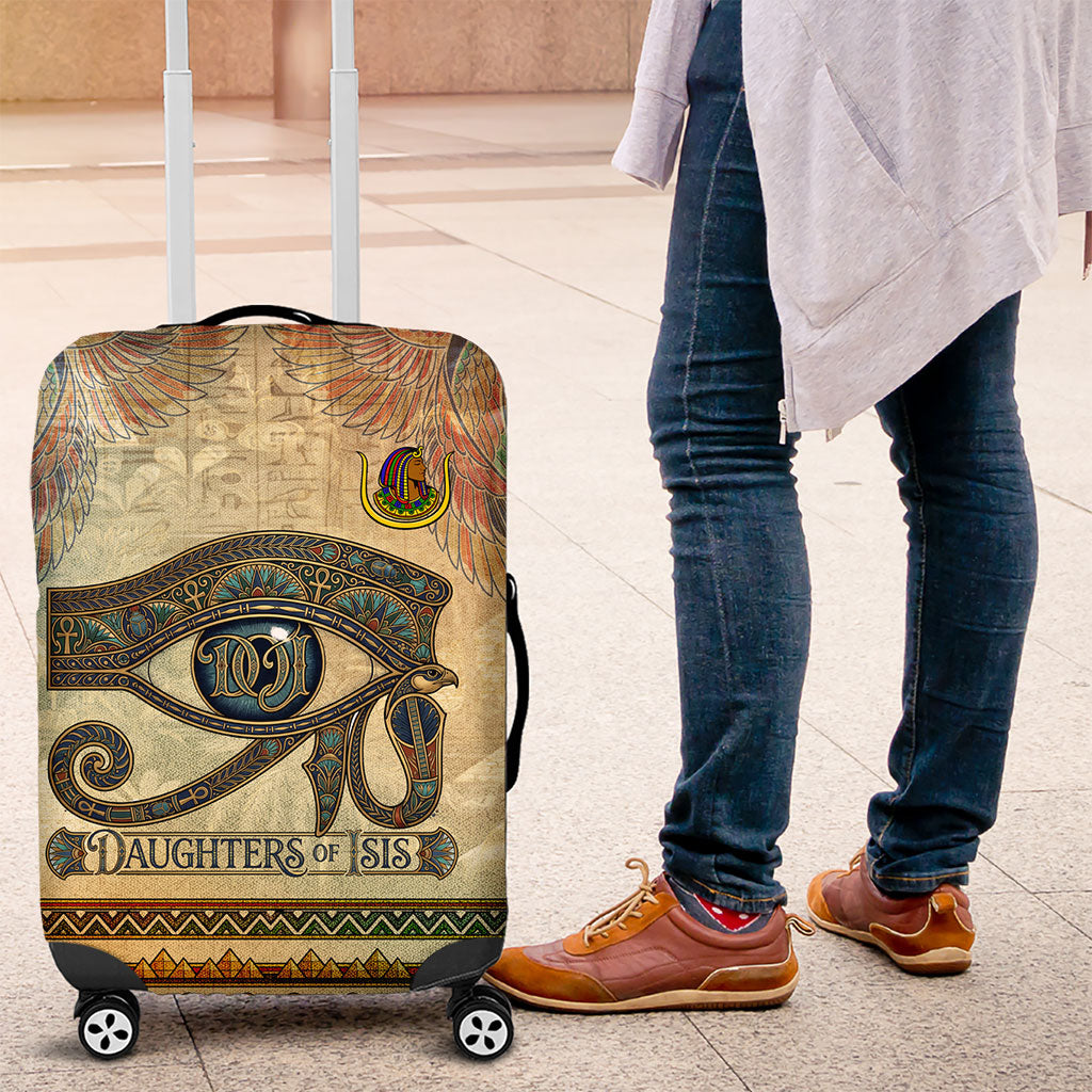 Daughters Of Isis Luggage Cover Eye Of Horus Ancient Egyptian Goddess - Vintage Parchment Art