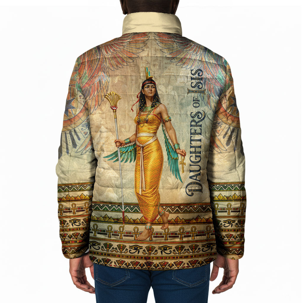 Daughters Of Isis Padded Jacket Eye Of Horus Ancient Egyptian Goddess - Vintage Parchment Art