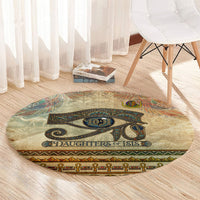 Daughters Of Isis Round Carpet Eye Of Horus Ancient Egyptian Goddess - Vintage Parchment Art
