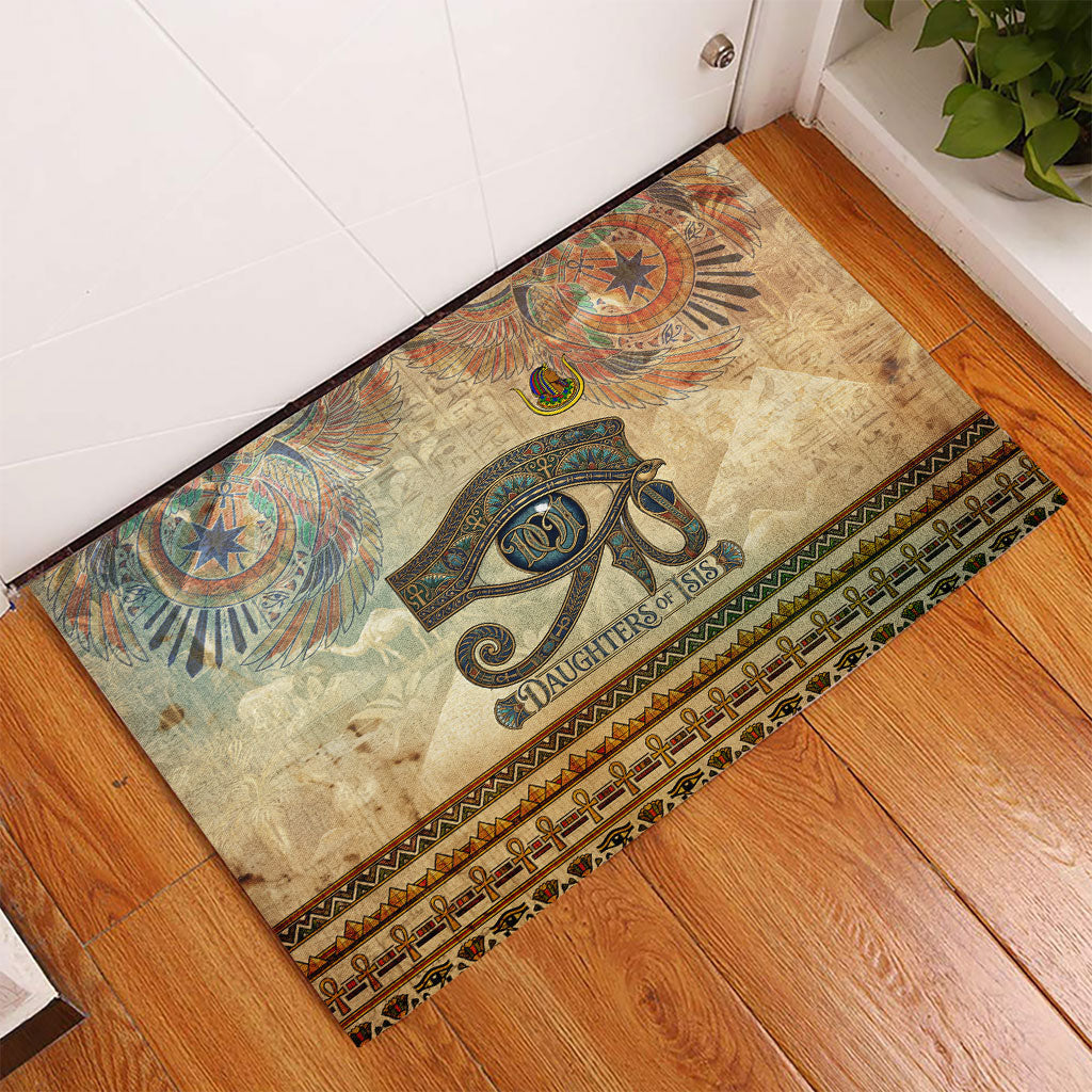 Daughters Of Isis Rubber Doormat Eye Of Horus Ancient Egyptian Goddess - Vintage Parchment Art