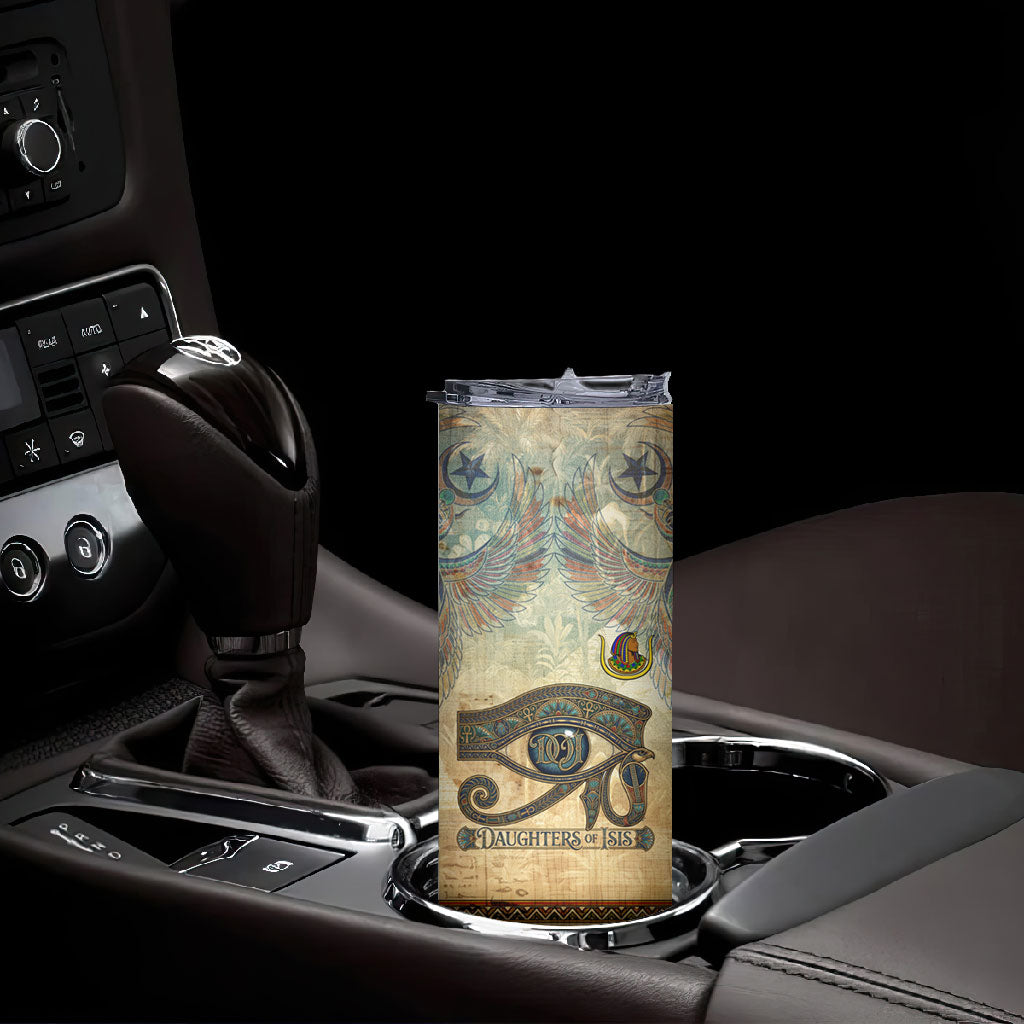 Daughters Of Isis Skinny Tumbler Eye Of Horus Ancient Egyptian Goddess - Vintage Parchment Art