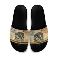 Daughters Of Isis Slide Sandals Eye Of Horus Ancient Egyptian Goddess - Vintage Parchment Art